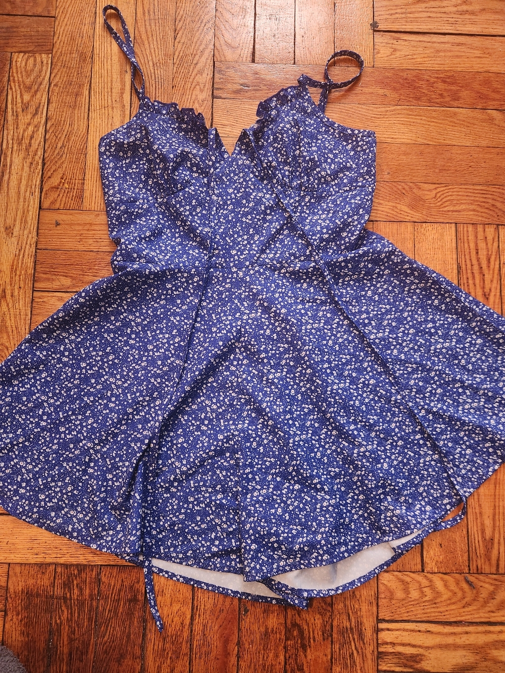 SHEIN Navy Blue Floral  Romper M